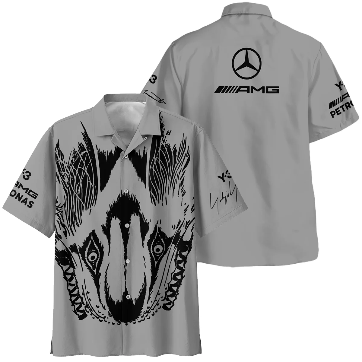 2026 Y-3 x Mercedes F1 - Hawaiian Shirt BLMER18326A4HW