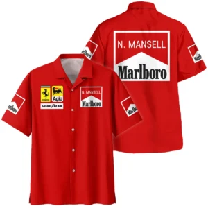 1990 Nigel Mansell Racing Suit Ferrari F1 Hawaiian Shirt BLNM29725A5HW