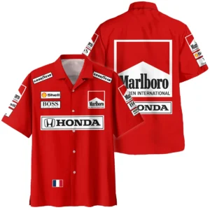 1989 Alain Prost Racing Costume Ferrari F1 Team Hawaiian Shirt BLVAAP070725A01HW - Motorsport Lifestyle Wear