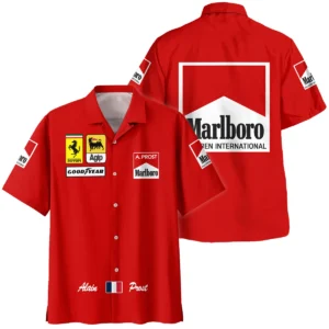 1990 Alain Prost Racing Costume Ferrari F1 Team Hawaiian Shirt BLVAAP070725A02HW
