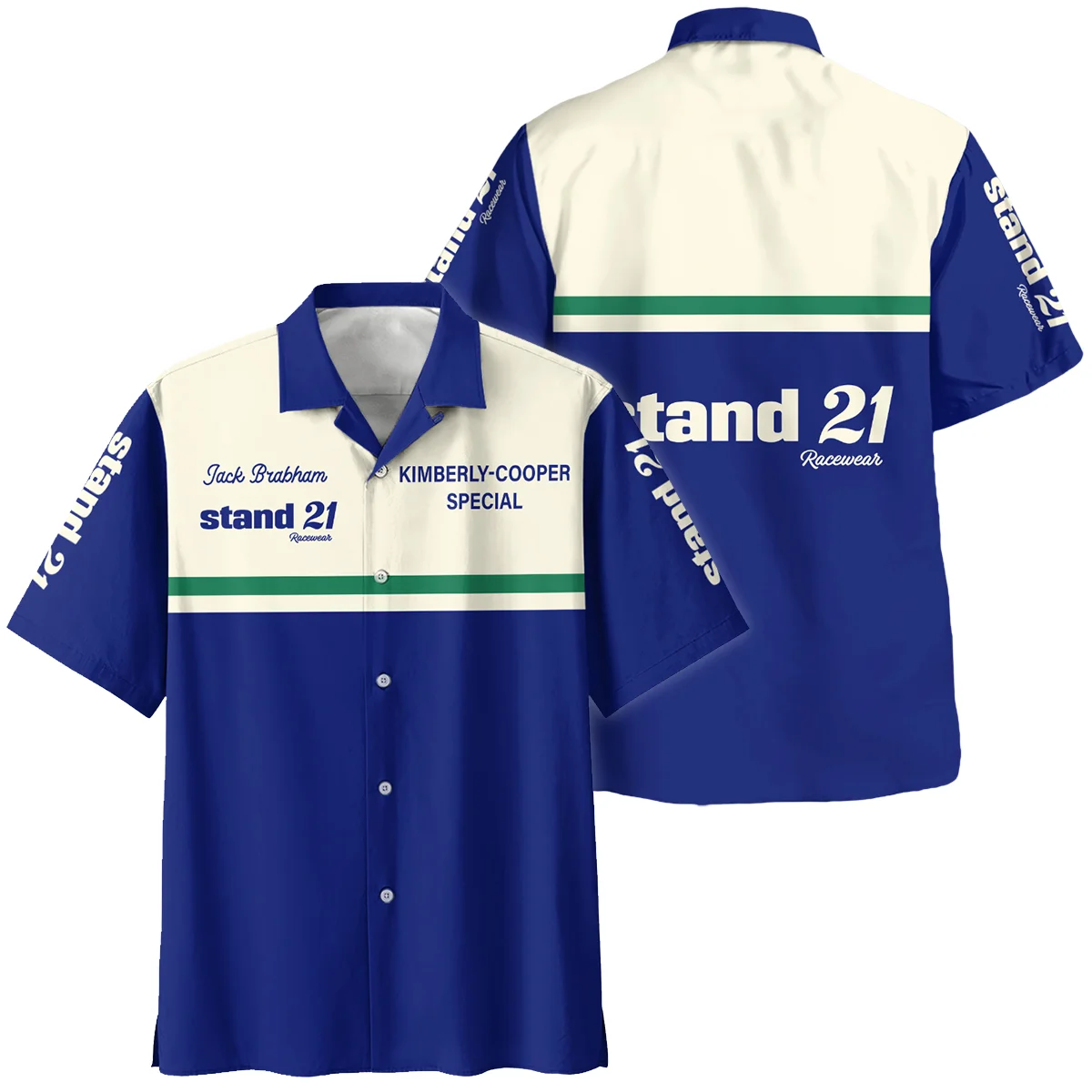 1990s Sir Jack Brabham Race IndyCar Suit Hawaiian Shirt BLVAJB070725A02HW