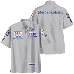 1990 Michael Schumacher Race Suit Mercedes F1 Hawaiian Shirt BLVAMC020925A5HW