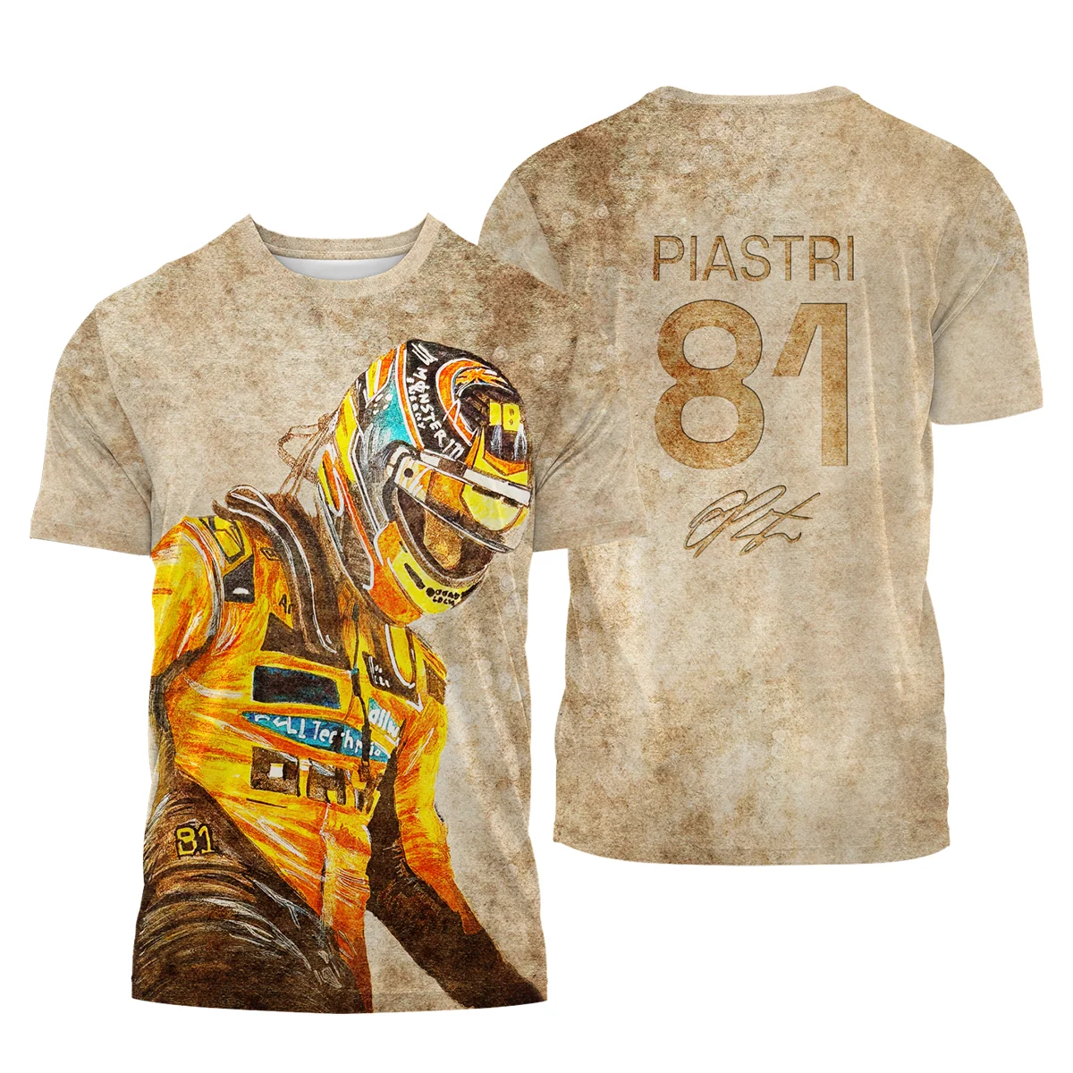 81 Oscar Piastri - T-Shirt BLOP121025A3TS - Race Day Design