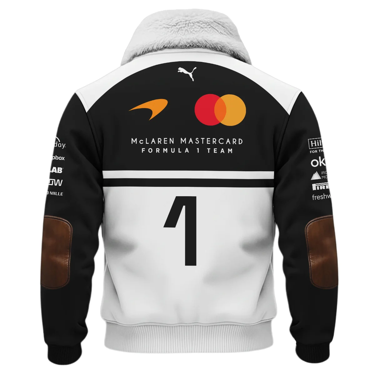 2026 Lando Norris 1 McLaren F1 Teamwear Fleece Jacket BLNR25326A2FJ - White - Image 3