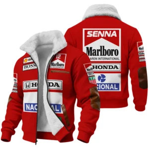 1988 Ayrton Senna Honda Race Suit Marlboro McLaren Fleece Jacket BL3725A2FJ