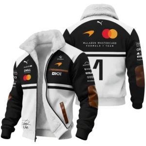 2026 Lando Norris 1 McLaren F1 Teamwear Fleece Jacket BLNR25326A2FJ - White