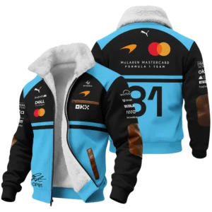 2026 Oscar Piastri 81 McLaren F1 Teamwear Fleece Jacket BLOP25326A3FJ - Cyan