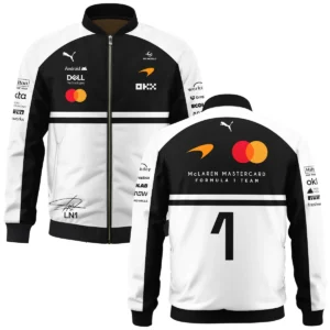 2026 Lando Norris 1 McLaren F1 Teamwear Bomber BLNR25326A2BB - White