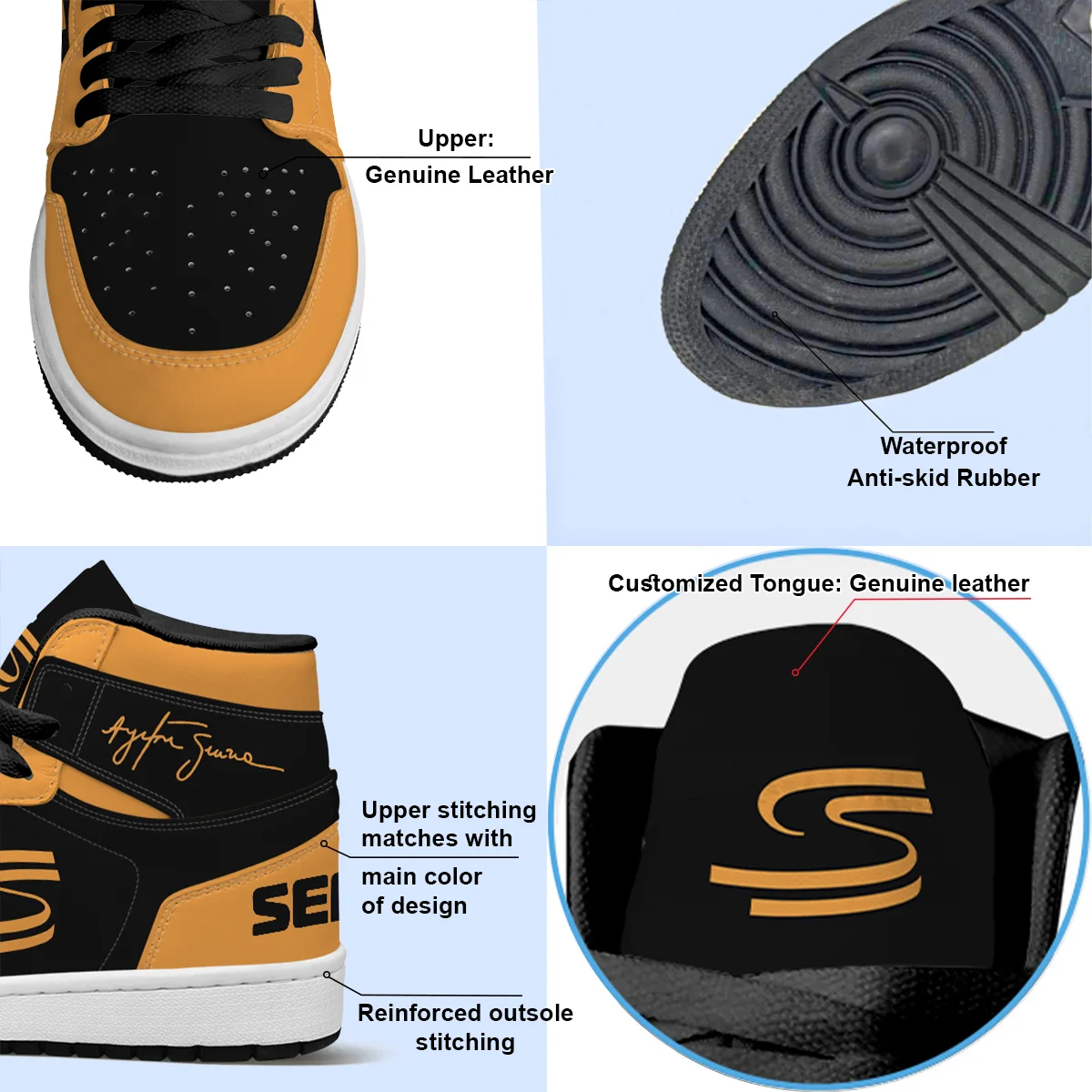 AS12 Custom Shoes Logo Air Jordan 1 High BLSN19725A6 - Style 6 - Image 4