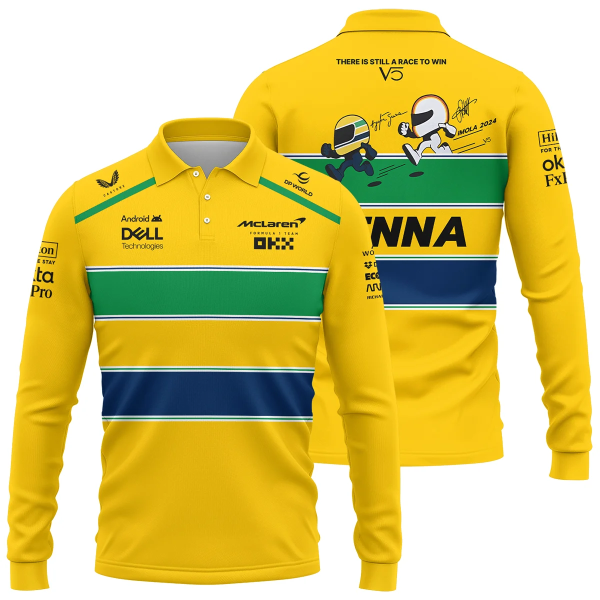 Ayrton Senna The Racing Legend McLaren F1 Long Polo Shirt BLF13625A1LPL - Motorsport Lifestyle Wear