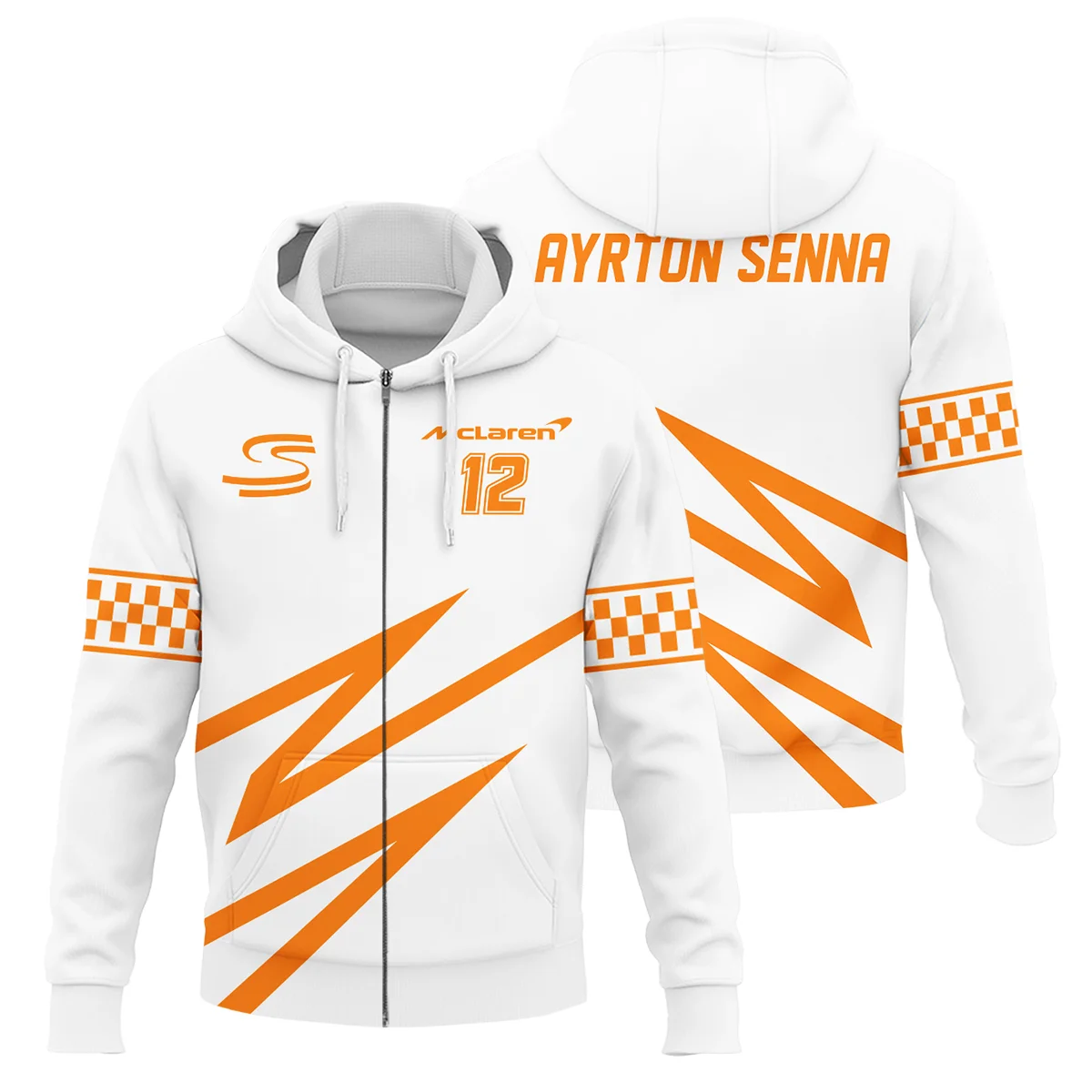 Ayrton Senna The Racing Legend McLaren F1 Zipper Hoodie BLF16625A4ZHD - Race Day Outfit
