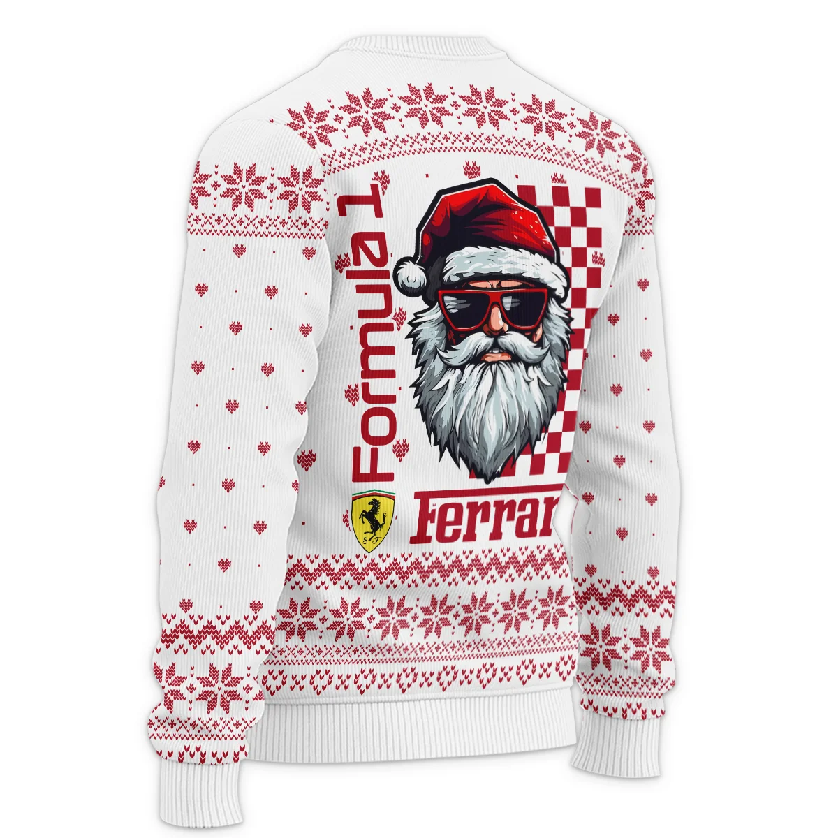 Badass Santa Racing Ferrari Formula 1 - Ugly Sweater BLVAF1220925A27FRR - Image 5