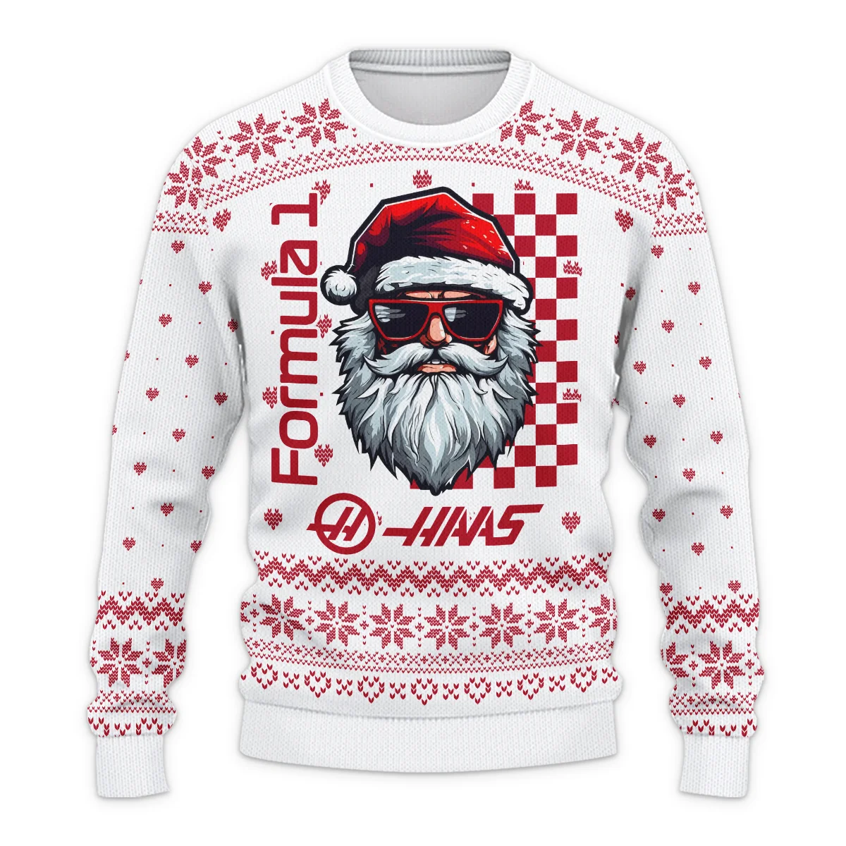 Badass Santa Racing Haas Formula 1 - Ugly Sweater BLVAF1220925A27HAAS - Image 2