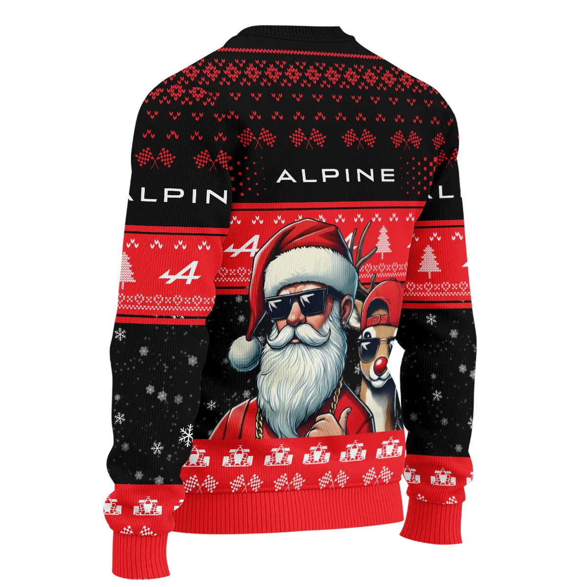 Badass Santa Reindeer Alpine Formula 1 - Ugly Sweater BLVAF1220925A23ALP - Image 5