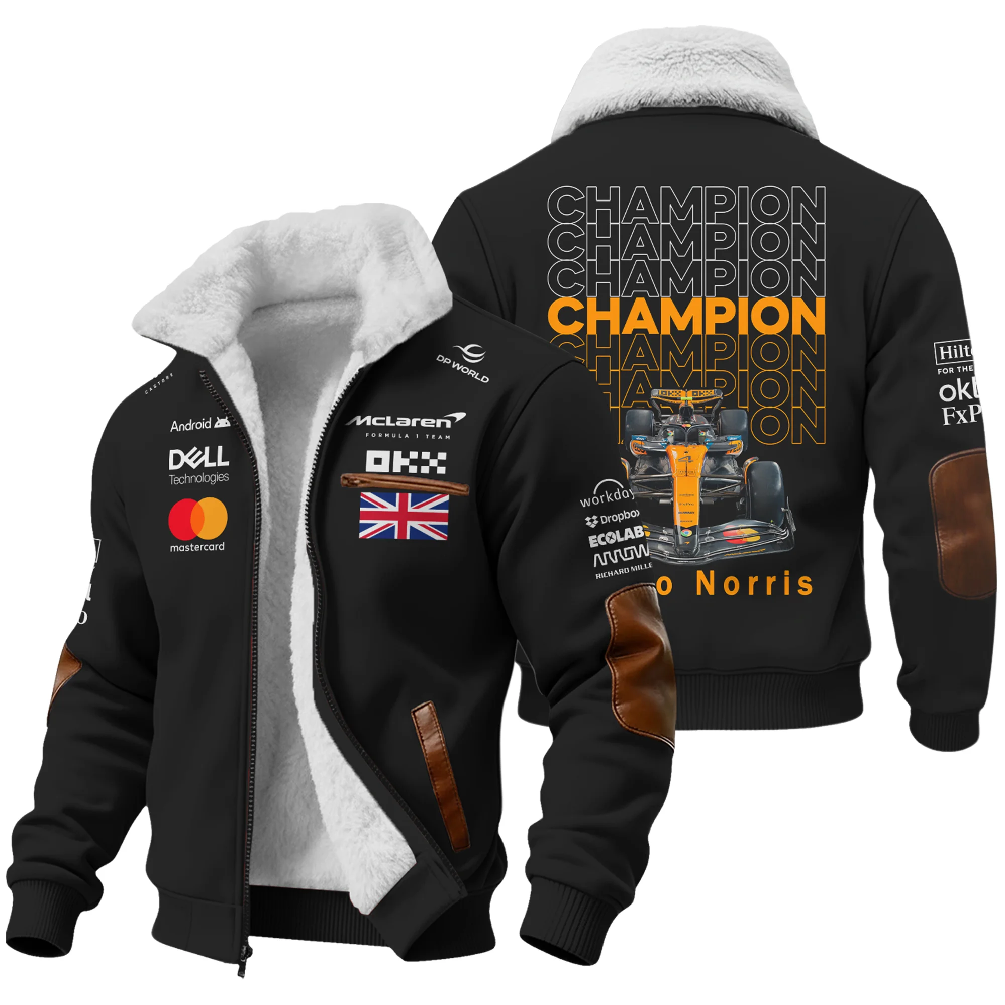 Champion 2025 Lando Norris McLaren F1 Team Fleece Jacket BLVALN051225A1FJ - Racing Lifestyle Clothing