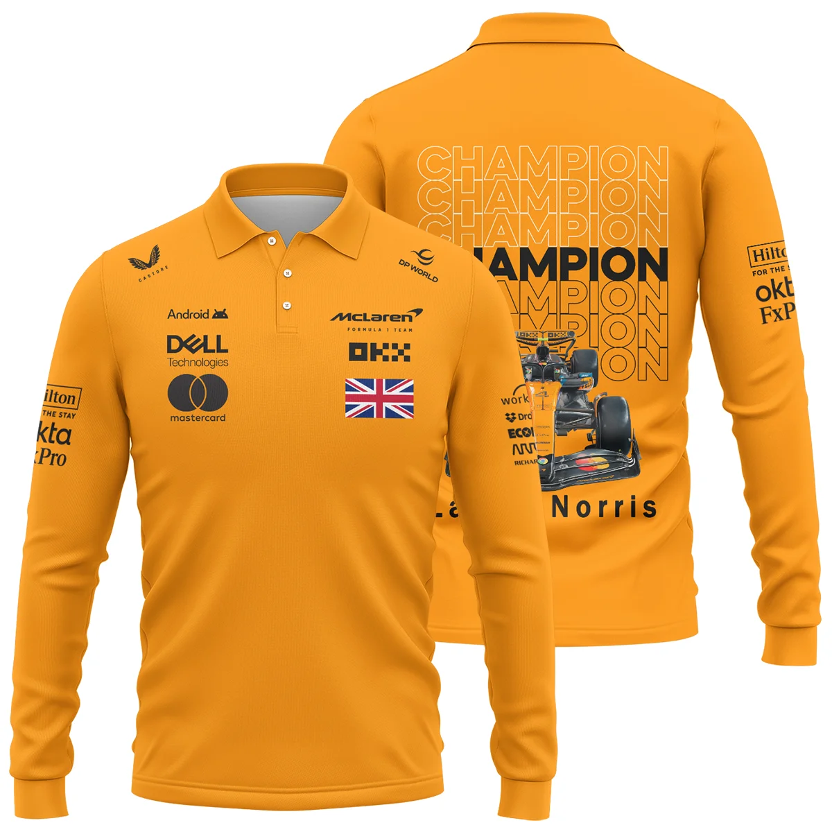 Champion 2025 Lando Norris McLaren F1 Team Long Polo Shirt BLVALN051225A2LPL - Trackside Outfit
