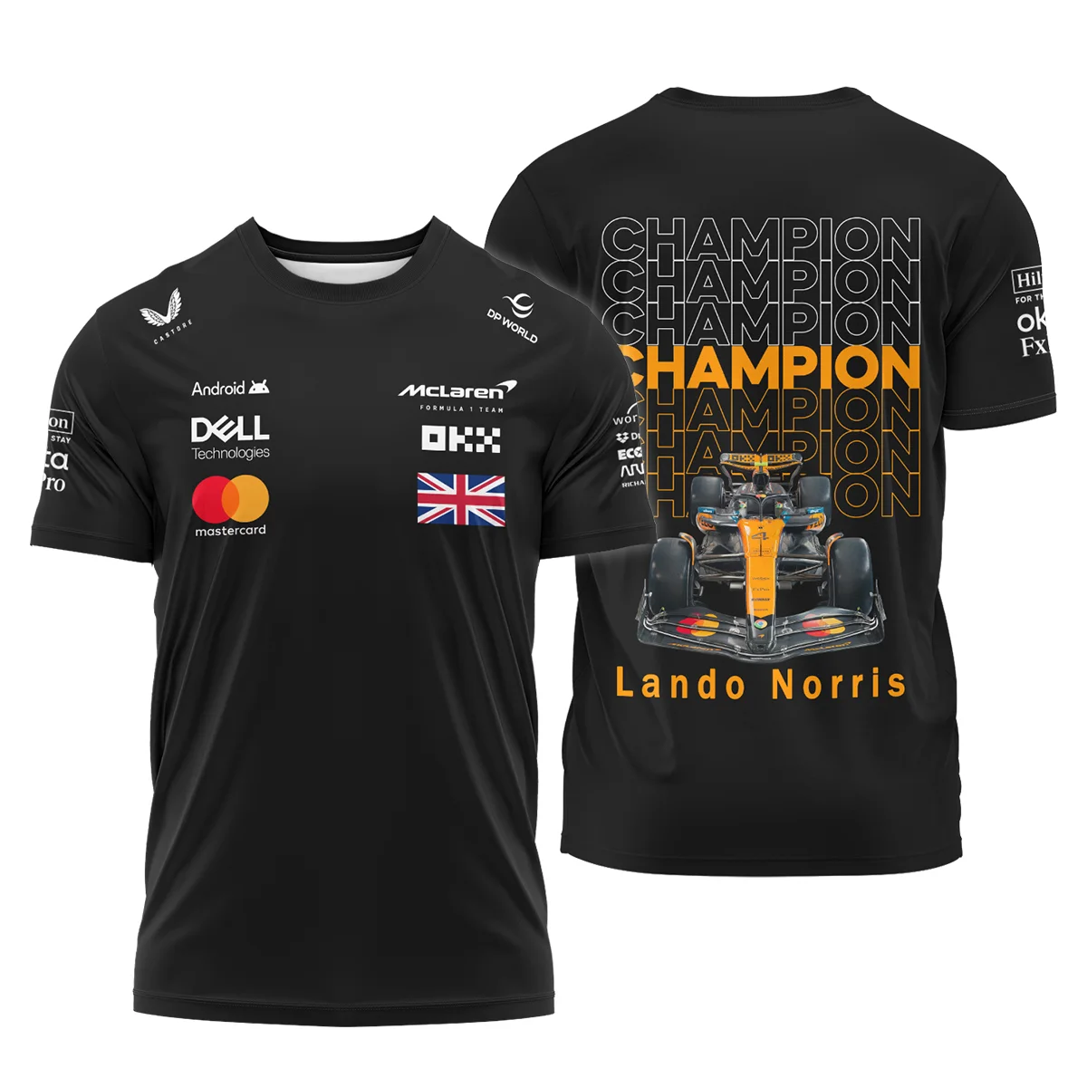 Champion 2025 Lando Norris McLaren F1 Team T-Shirt BLVALN051225A1TS - Race Day Design