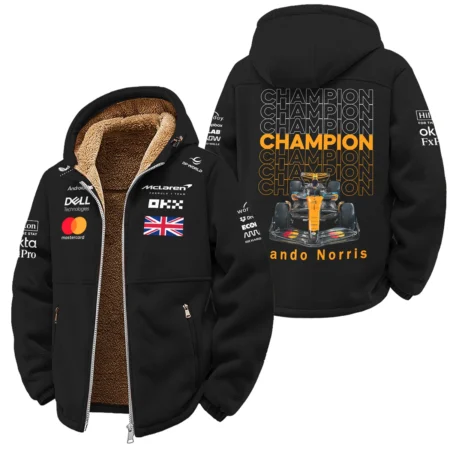 Champion 2025 Lando Norris McLaren F1 Team Winter Fleece Jacket BLVALN051225A1WFJ - Racing Lifestyle Clothing