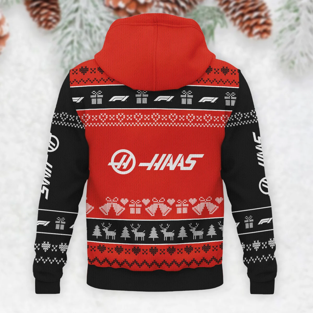 Christmas Collection Haas Formula 1 - Knitted Hoodie BLVAF12209250A5HAAS - Image 3