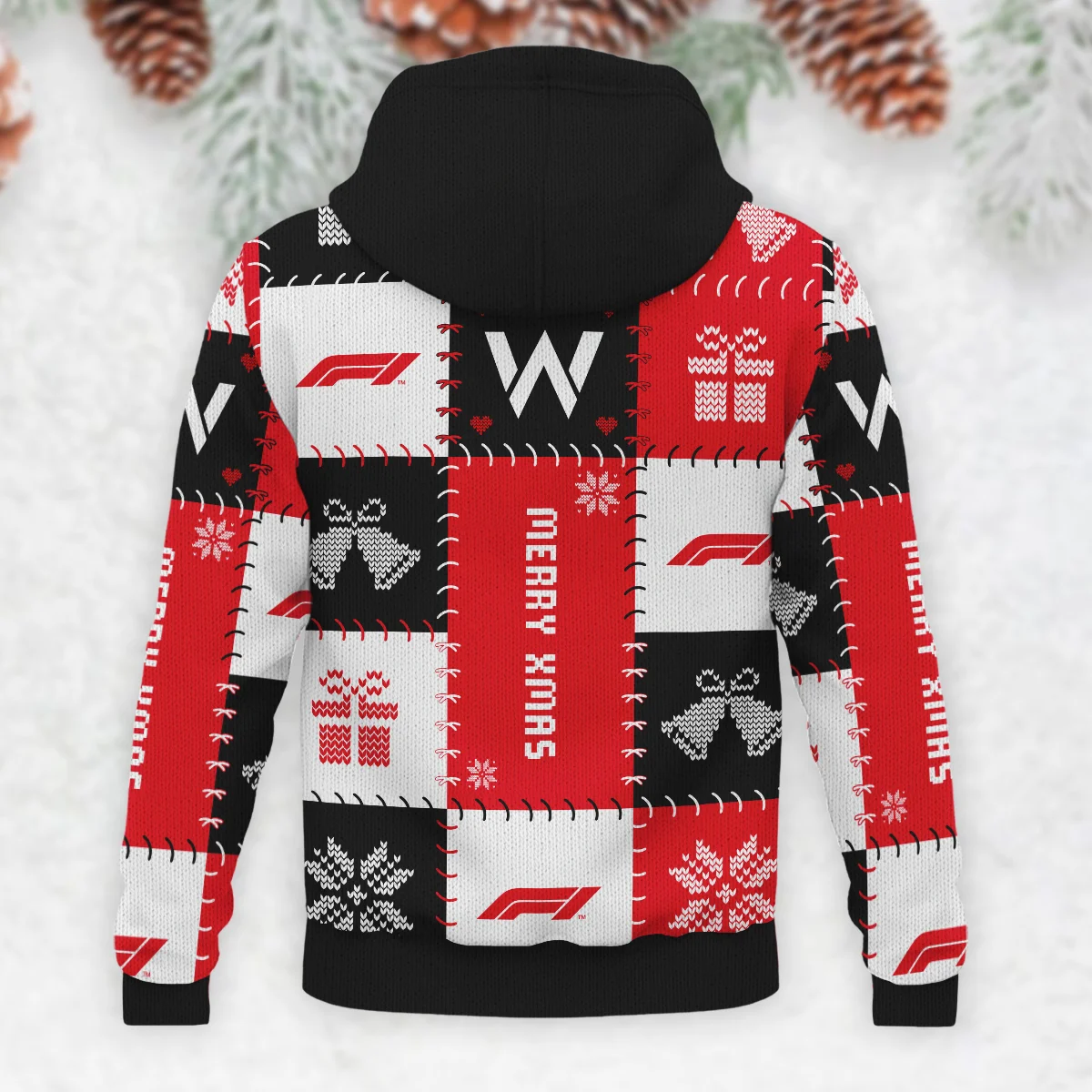 Christmas Pattern Williams Formula 1 - Knitted Hoodie BLVAF12209250A9WIL - Image 3