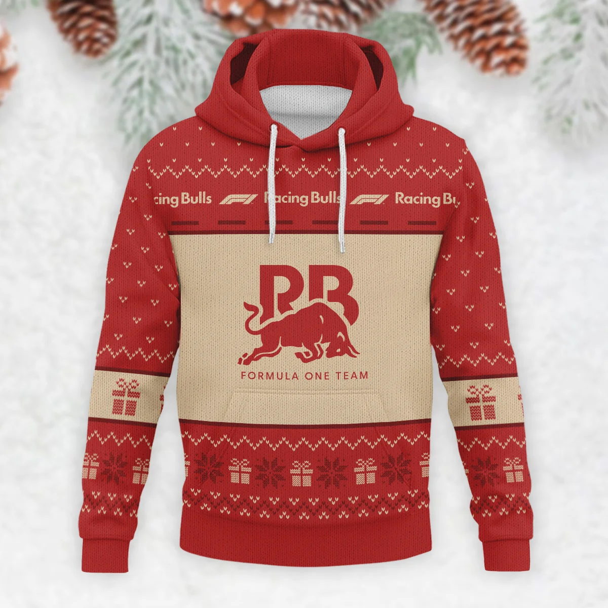 Christmas Racing Bulls Formula 1 - Knitted Hoodie BLVAF12209250A14RAC - Image 2
