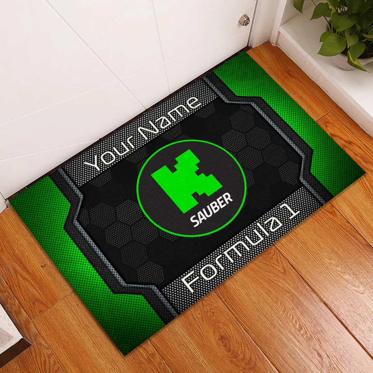 Custom Name Kick Sauber F1 Rubber Base Doormat - All Over Print BLF1139A2KS - Image 2