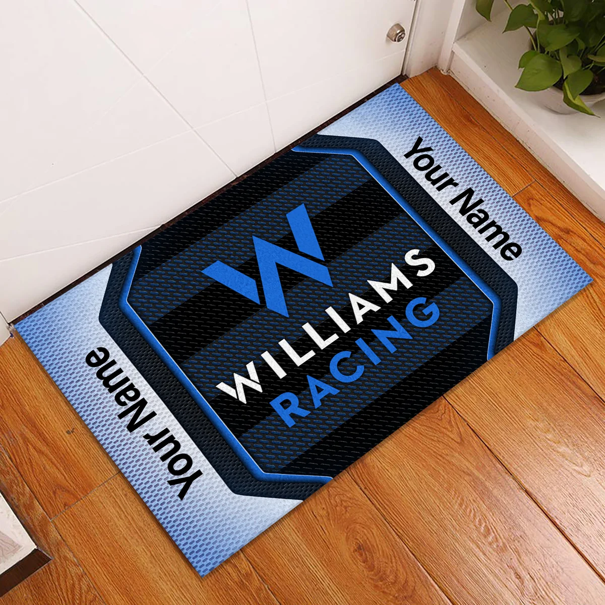Custom Name Williams F1 Rubber Base Doormat - All Over Print BLF1139A4WIL - Image 2