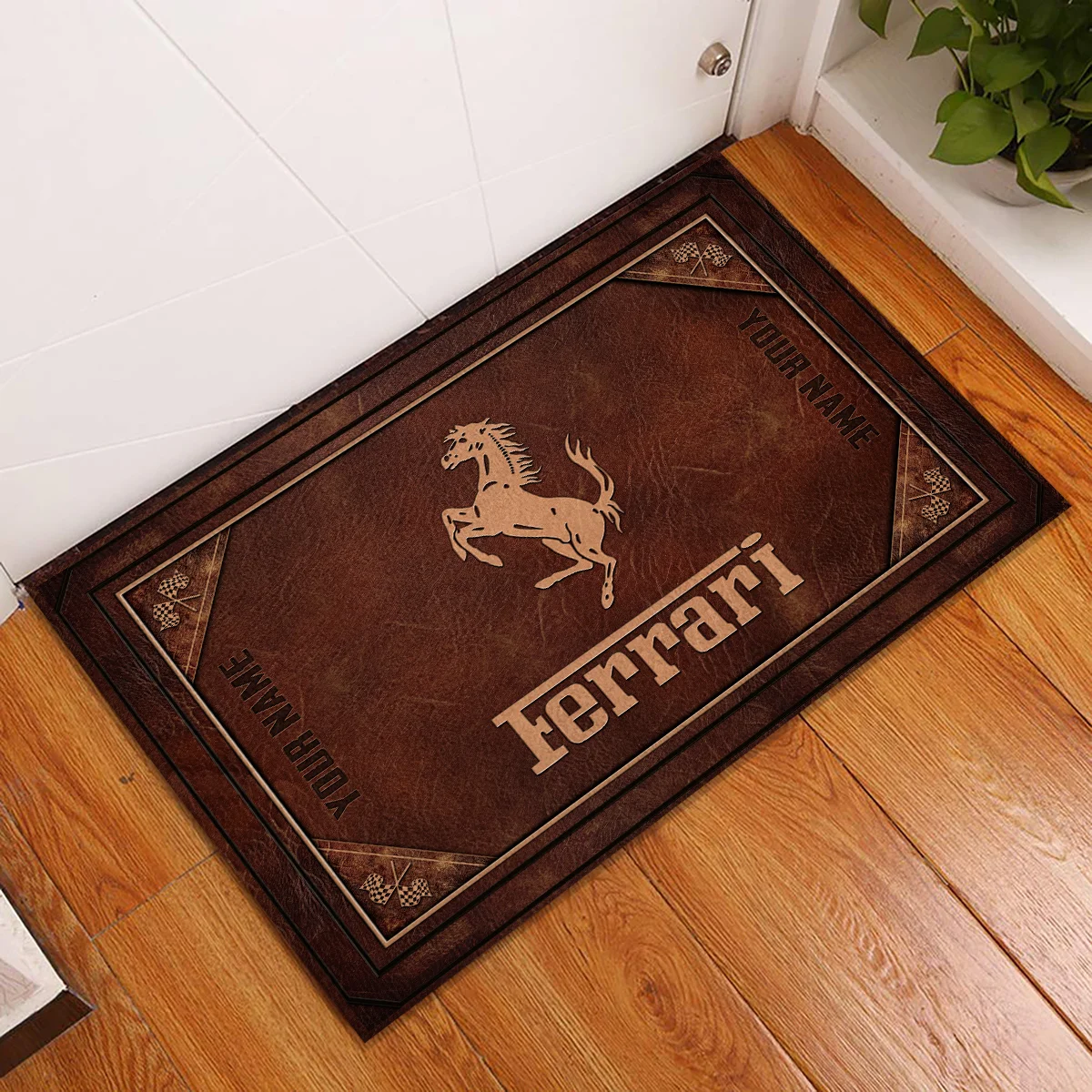 Custom Your Name Ferrari F1 Rubber Base Doormat - All Over Print BLF1139A9FRR - Image 2