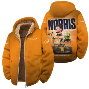 F1 Drivers' Championship 2025 Lando Norris McLaren F1 Team Winter Fleece Jacket BLNRWDCA10WFJ - F1 Fan Gear