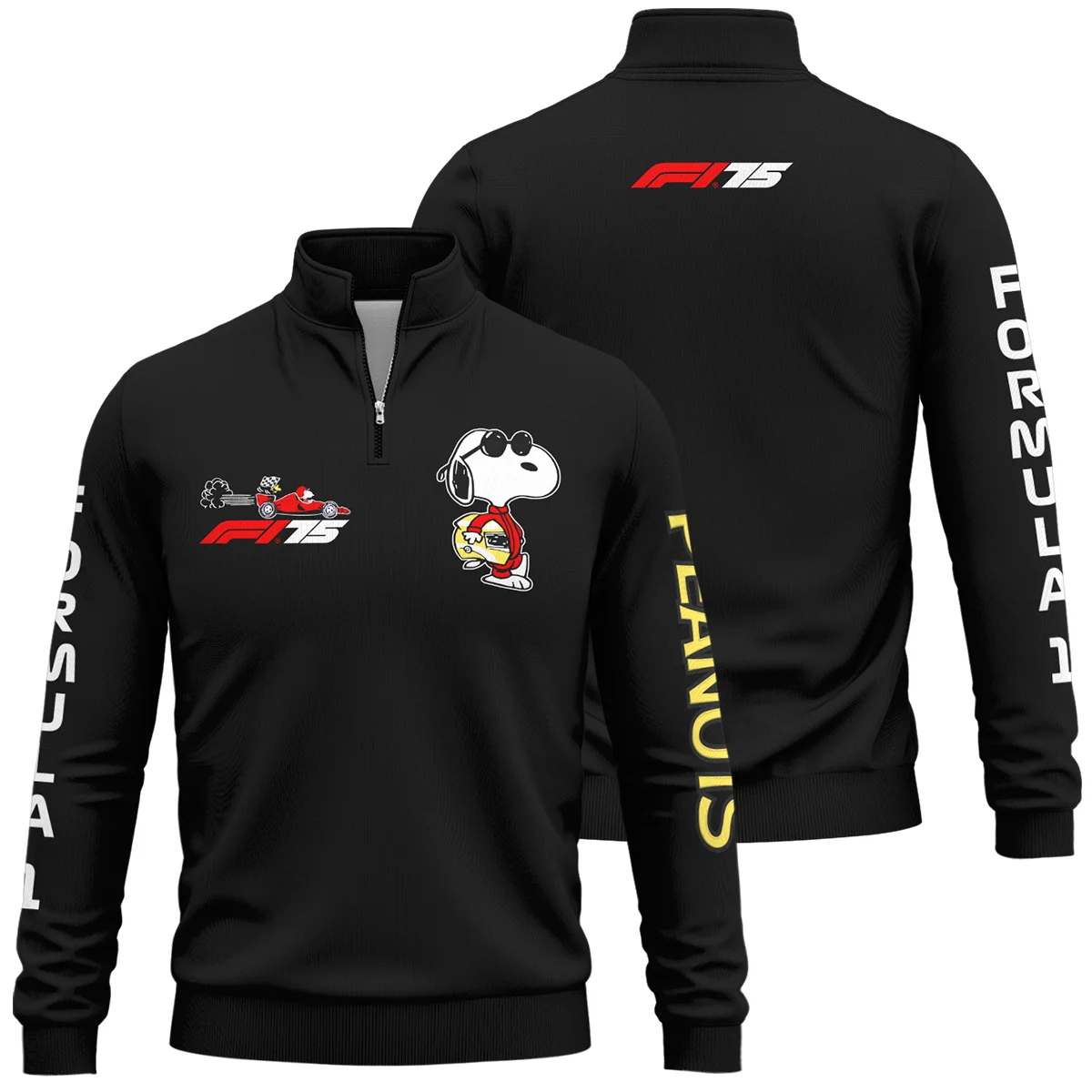 F1 x Snoopy Peanuts Pit Crew Joe Cool Quarter-Zip Sweatshirt BLF112925A1QZS - Motorsport Apparel