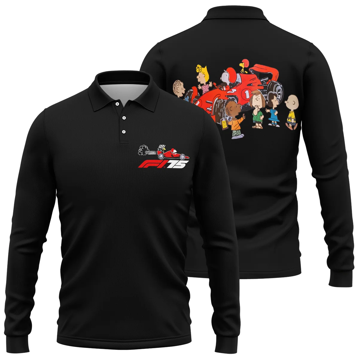F1 x Snoopy Peanuts Pit Crew Long Polo Shirt BLF112925A2LPL - Trackside Outfit