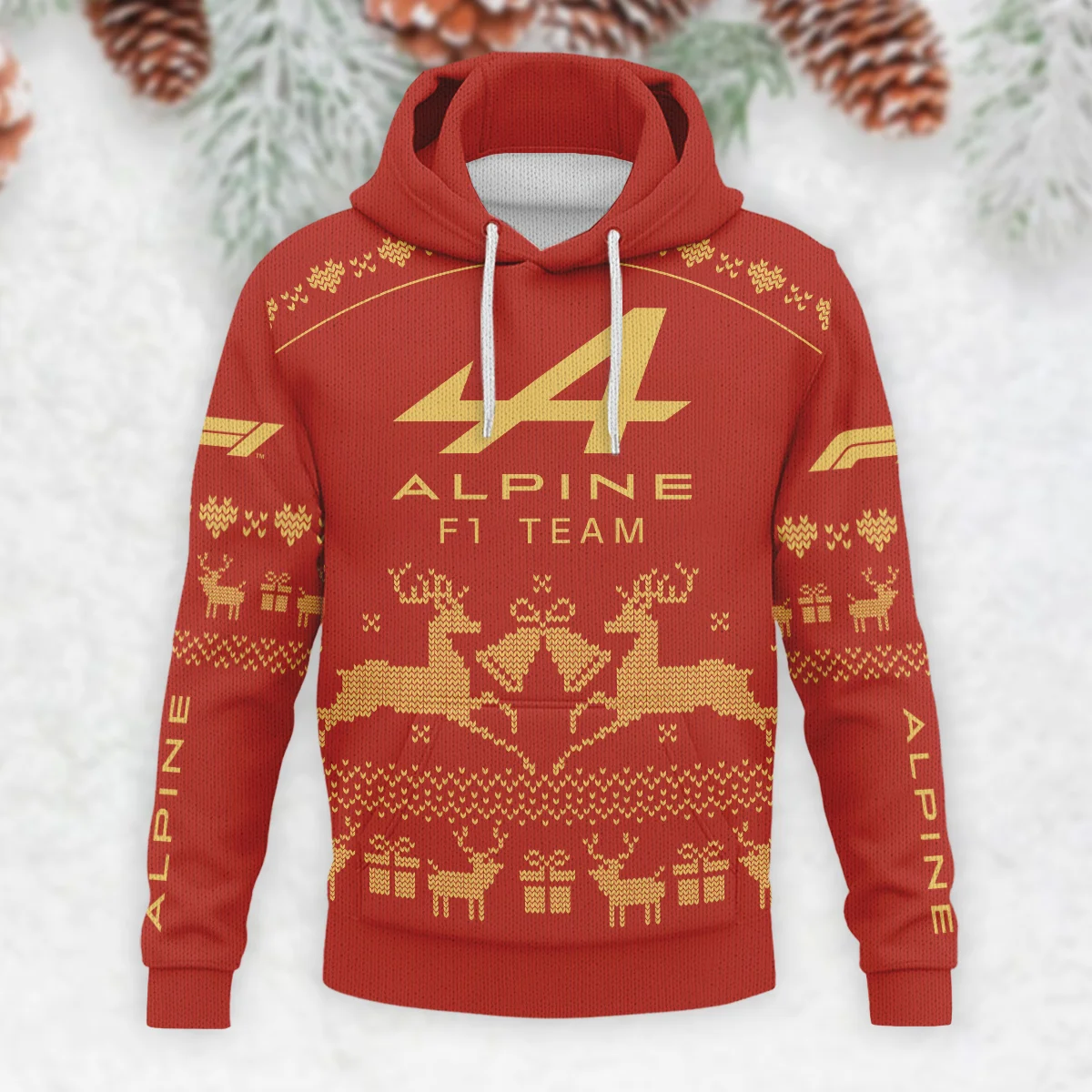 Festive Christmas Alpine Formula 1 - Knitted Hoodie BLVAF12209250A6ALP - Image 2