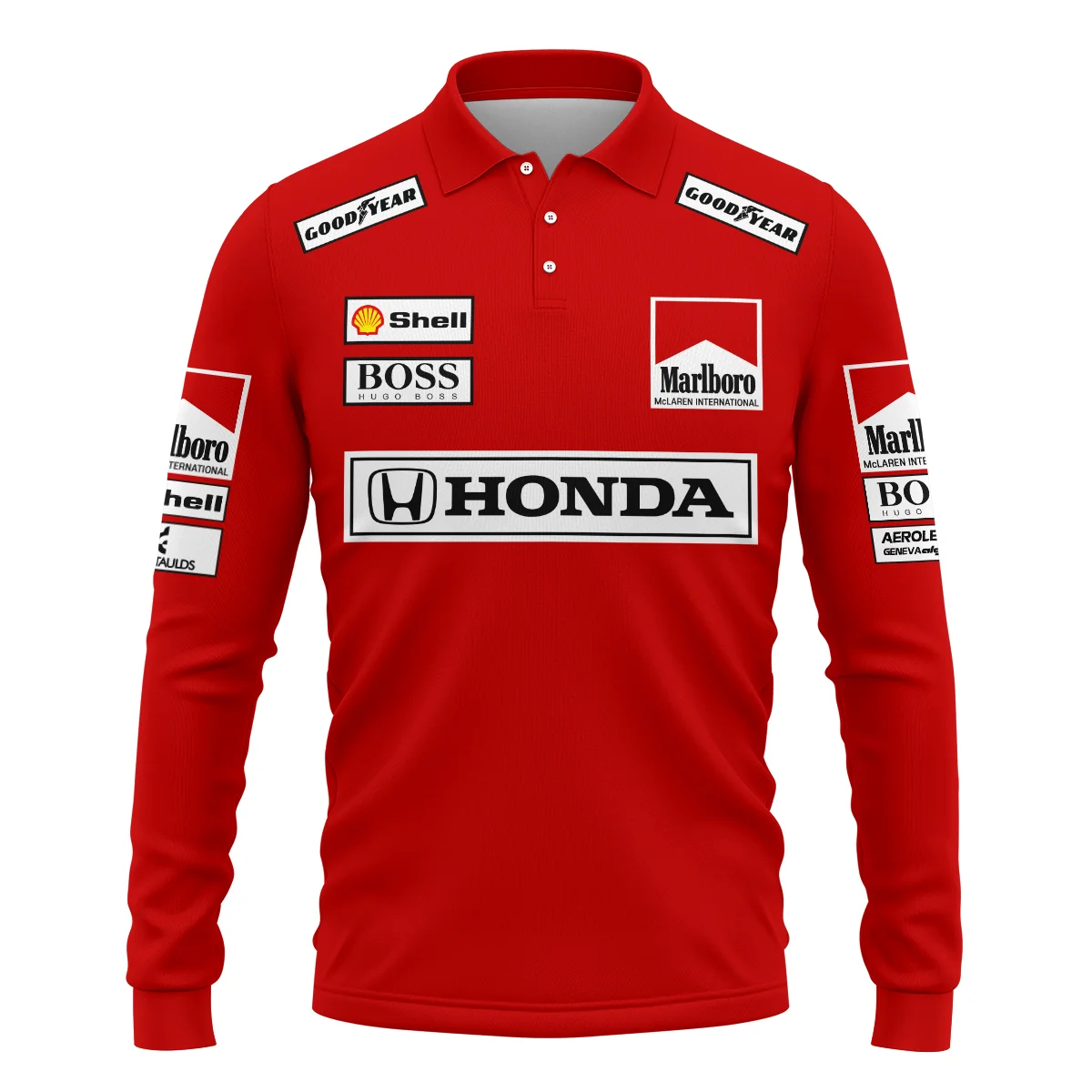 Alternative view of Gerhard Berger McLaren F1 Teamwear Long Polo Shirt BLGB261025A2LPL - Pit Lane Clothing