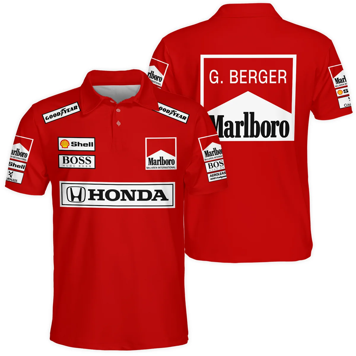 Gerhard Berger McLaren F1 Teamwear Polo Shirt BLGB261025A2PL - Motorsport Lifestyle Wear