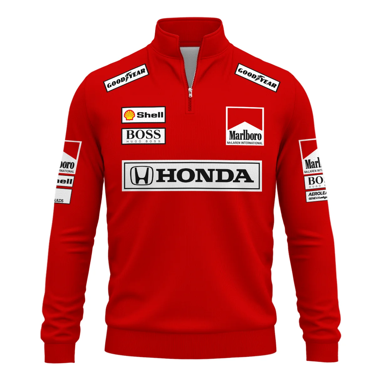 Alternative view of Gerhard Berger McLaren F1 Teamwear Quarter Zip Sweatshirt BLGB261025A2QZS - Race Day Design