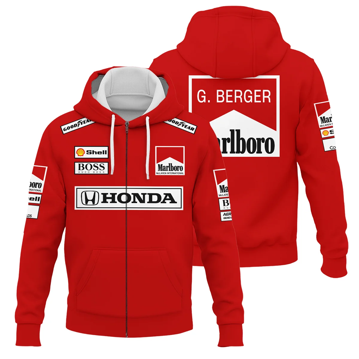 Gerhard Berger McLaren F1 Teamwear Zipper Hoodie BLGB261025A2ZHD - Trackside Outfit