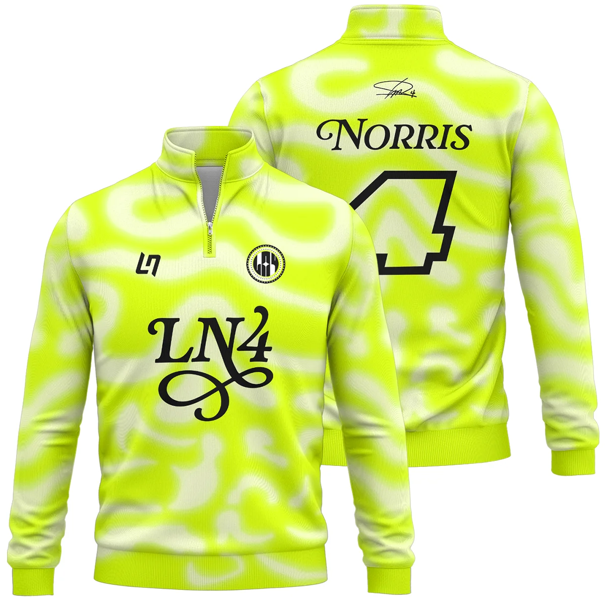Grandstand '25 Lando Norris Quarter-Zip Sweatshirt BLNR14925A6QZS - Racing Lifestyle Clothing