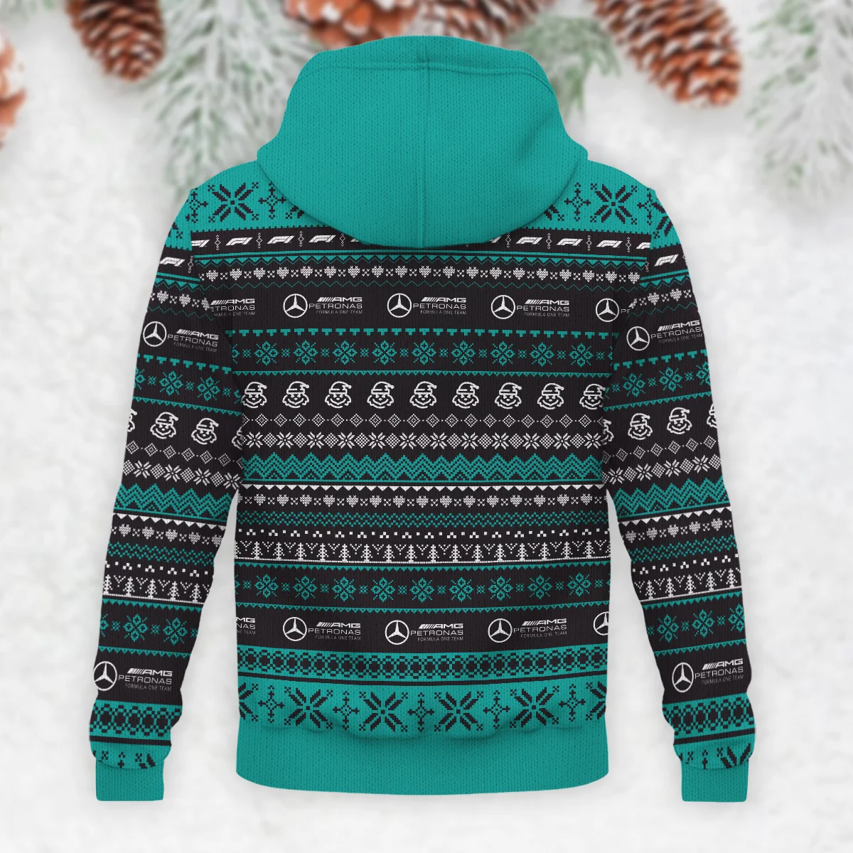 Grinch x Mercedes Formula 1 - Knitted Hoodie BLVAF12209250A18MER - Image 3