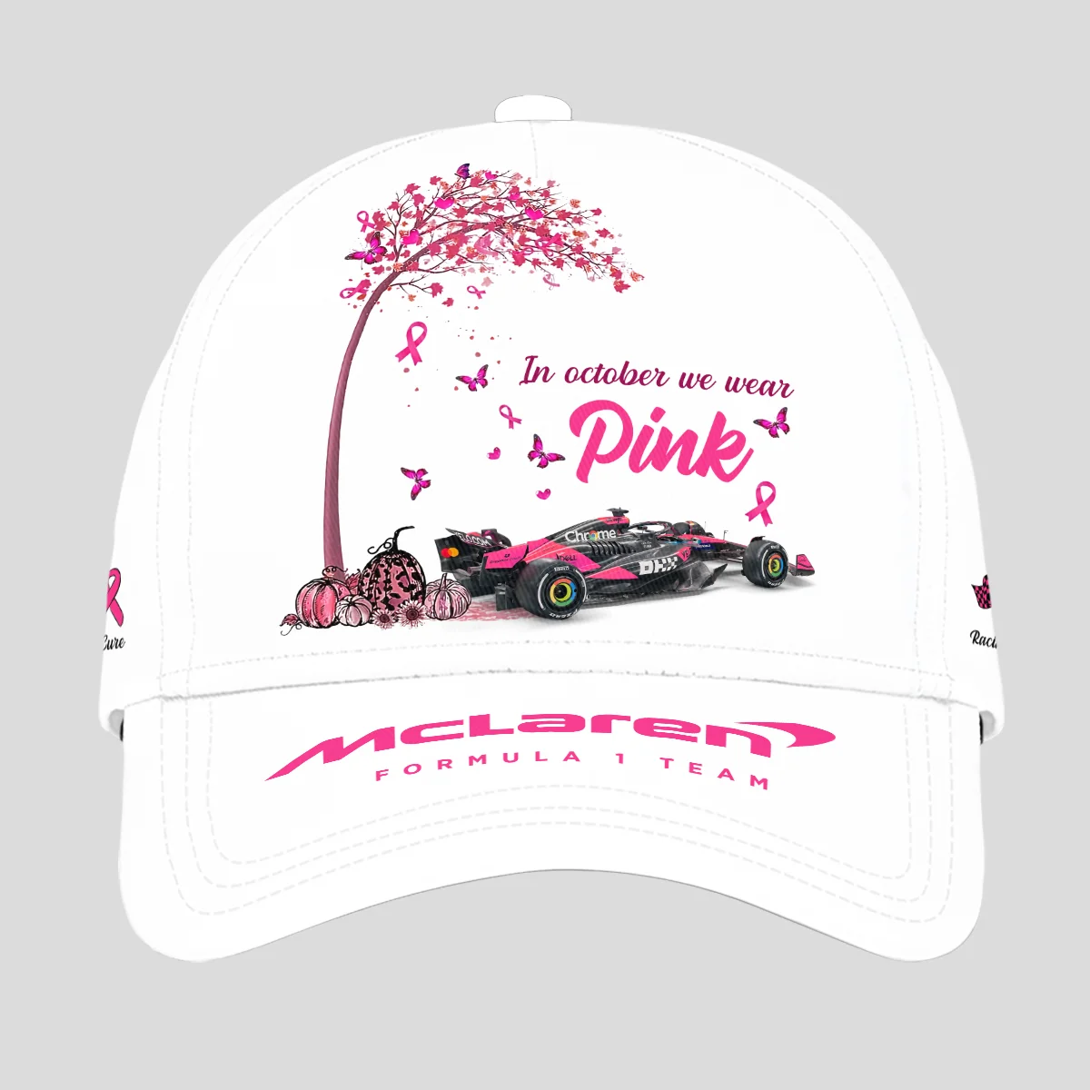 In October We Wear Pink McLaren Baseball Cap All Over Print BLMCL7925A1CAP - Formula Racing Apparel