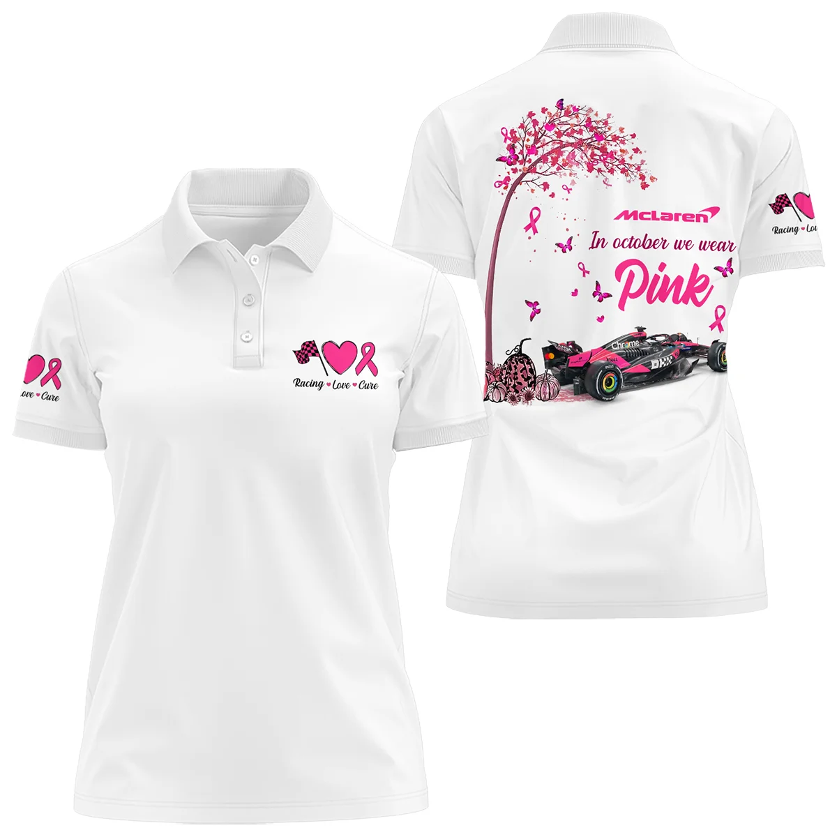 In October We Wear Pink McLaren Women Polo Shirt BLMCL7925A1PL - Motorsport Apparel