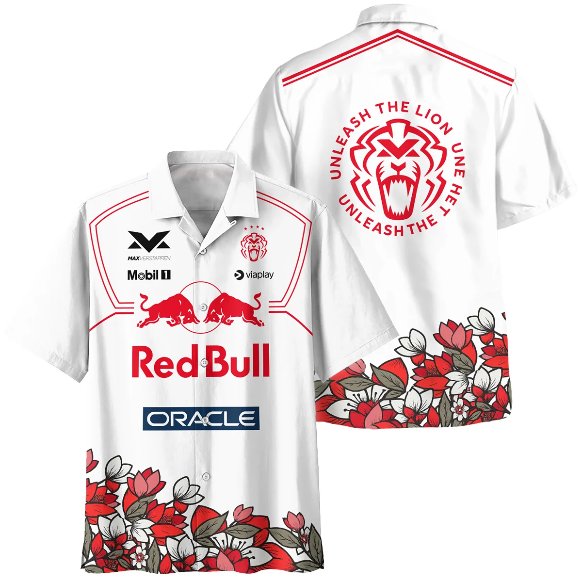 Japanese GP Unleash The Lion Max Verstappen Red Bull Racing F1 Hawaiian Shirt BLVAMV281125A5HW - F1 Fan Gear