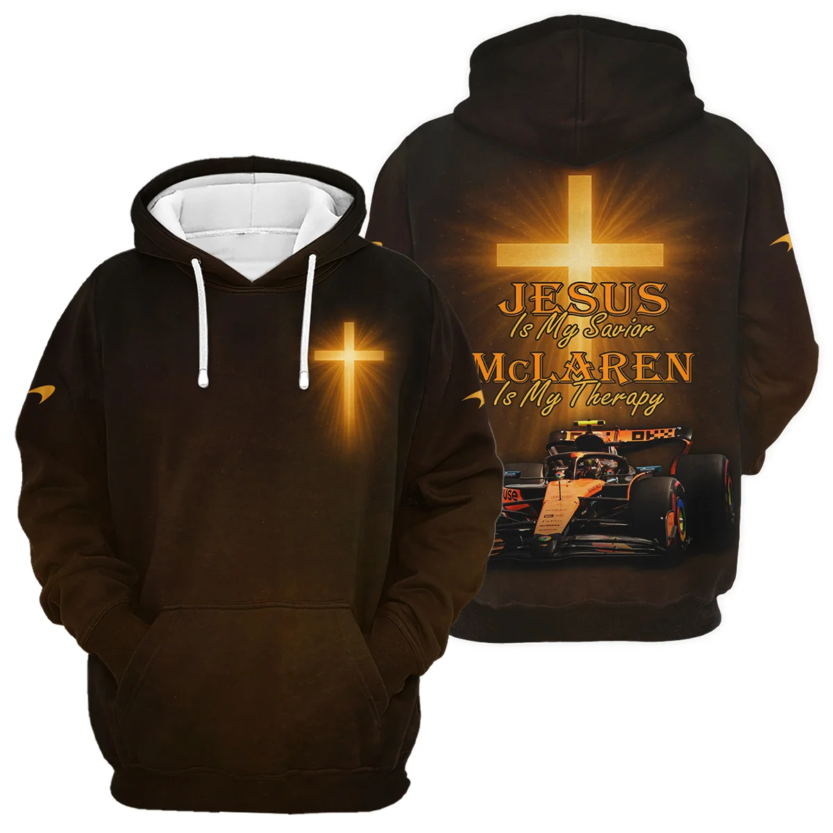 Jesus is my Savior McLaren is my Therapy - Hoodie BLMCL251025A1HD - Pit Lane Clothing