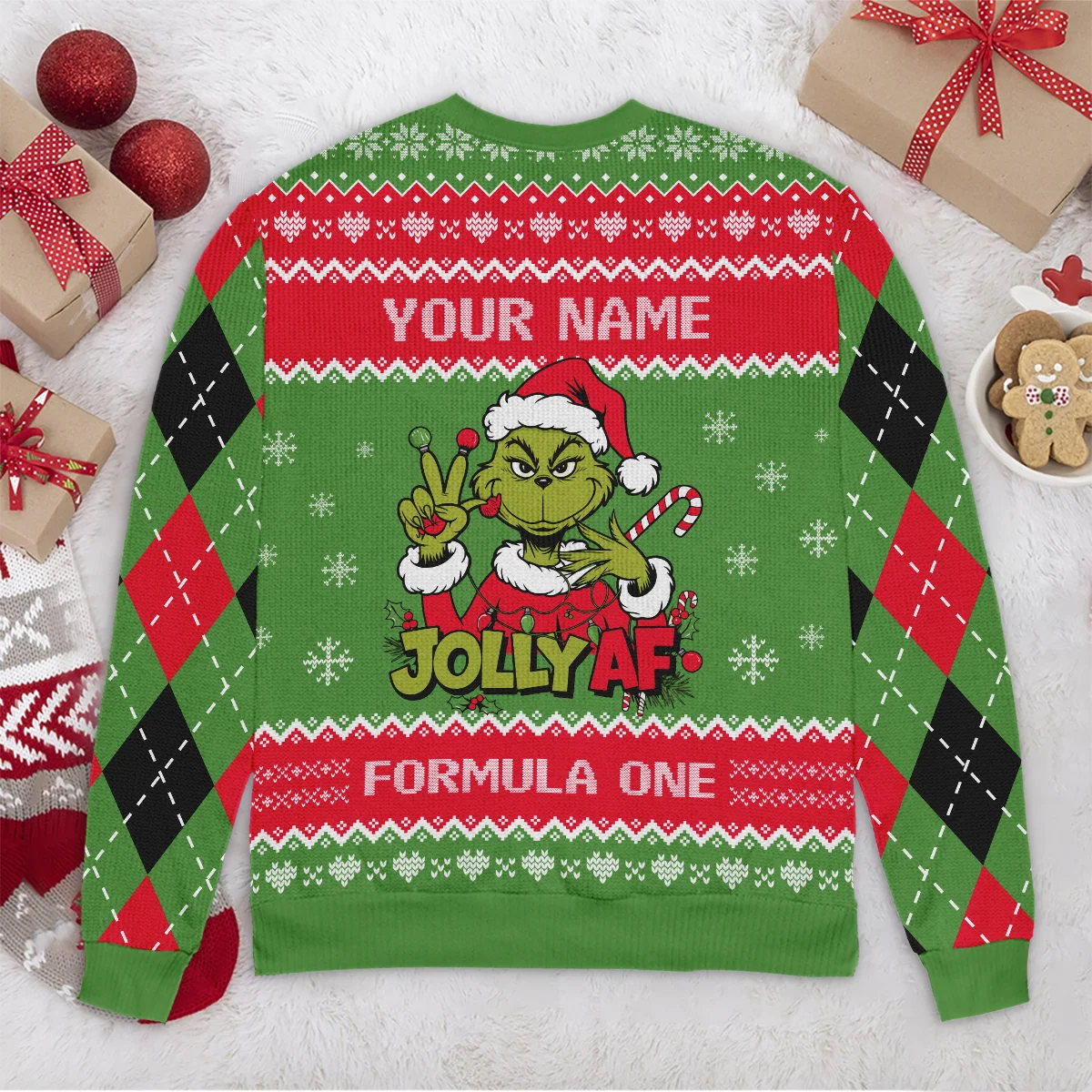 Jolly AF The Grinch Haas Formula 1 - Ugly Sweater BLVAF1220925A16HAAS - Image 6