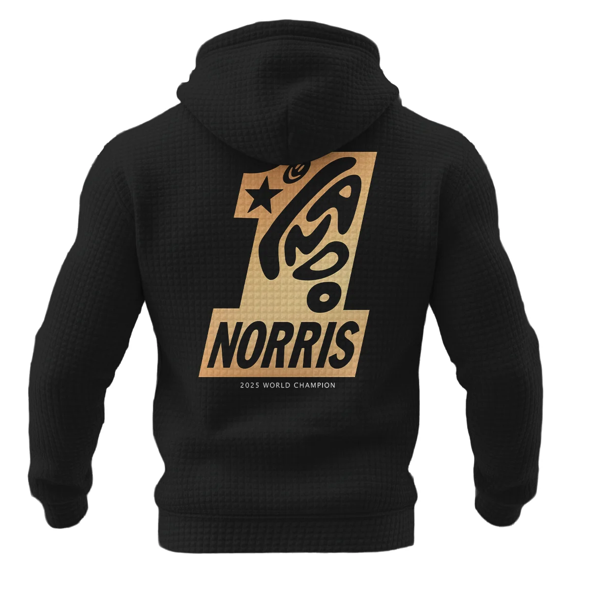 Lando Norris #1 World Champion Hoodie Quilted Waffle BLVALN051225A9HQW - Image 3