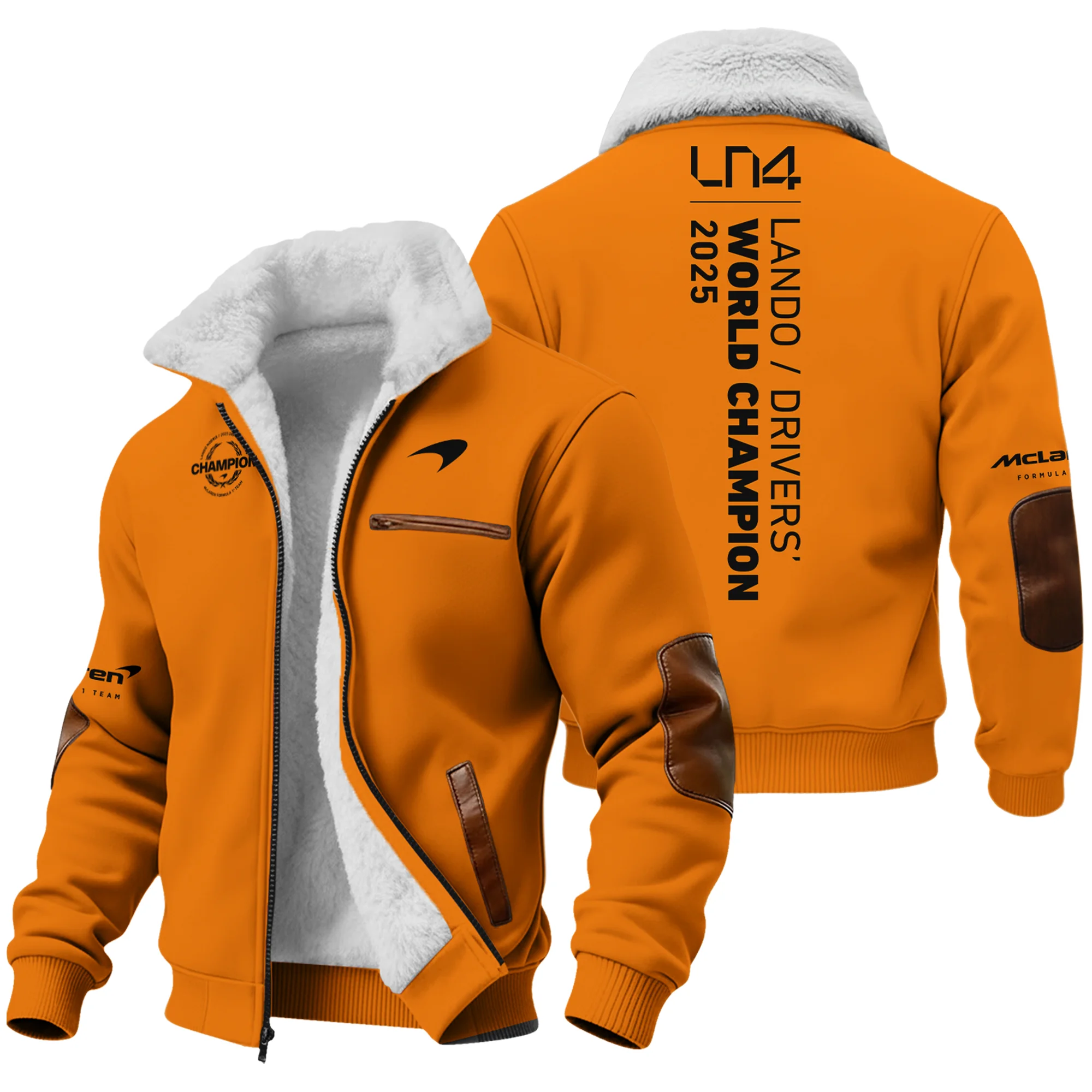 Lando Norris 2025 Drivers’ World Champion McLaren F1 Team Fleece Jacket BLVALN051225A4FJ - Motorsport Apparel