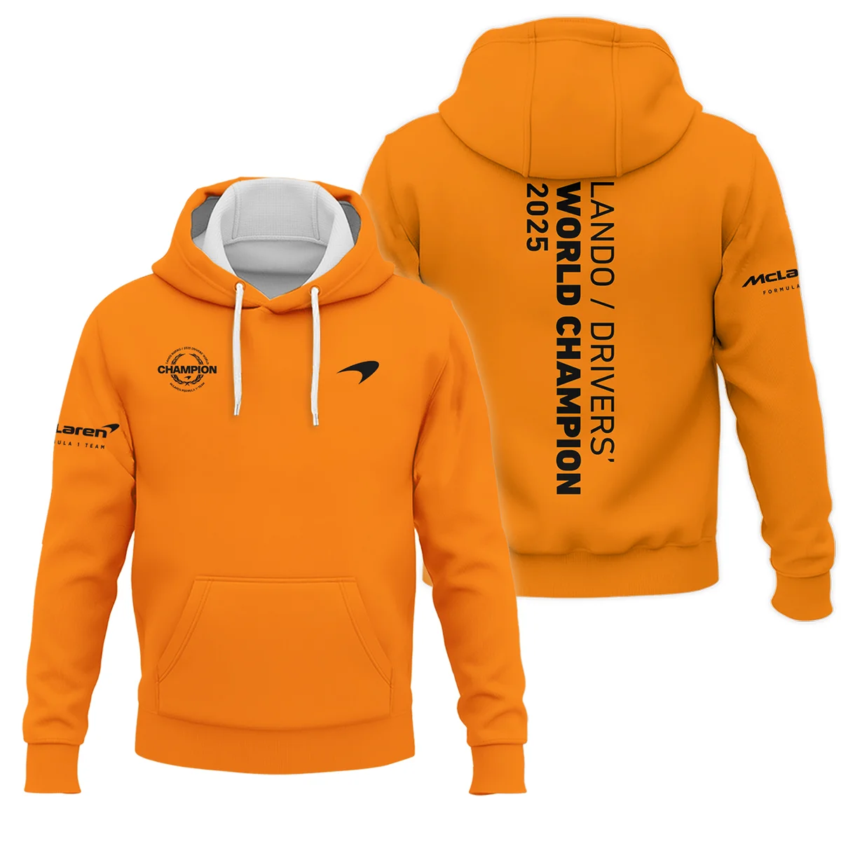 Lando Norris 2025 Drivers’ World Champion McLaren F1 Team Hoodie BLVALN051225A4HD - Race Day Outfit