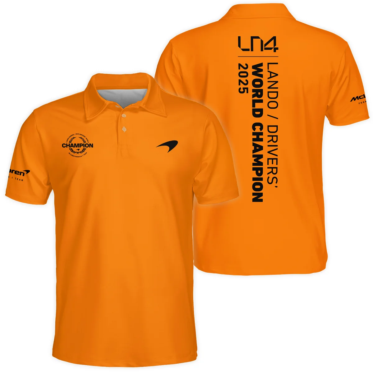 Lando Norris 2025 Drivers’ World Champion McLaren F1 Team Polo Shirt BLVALN051225A4PL - Trackside Outfit
