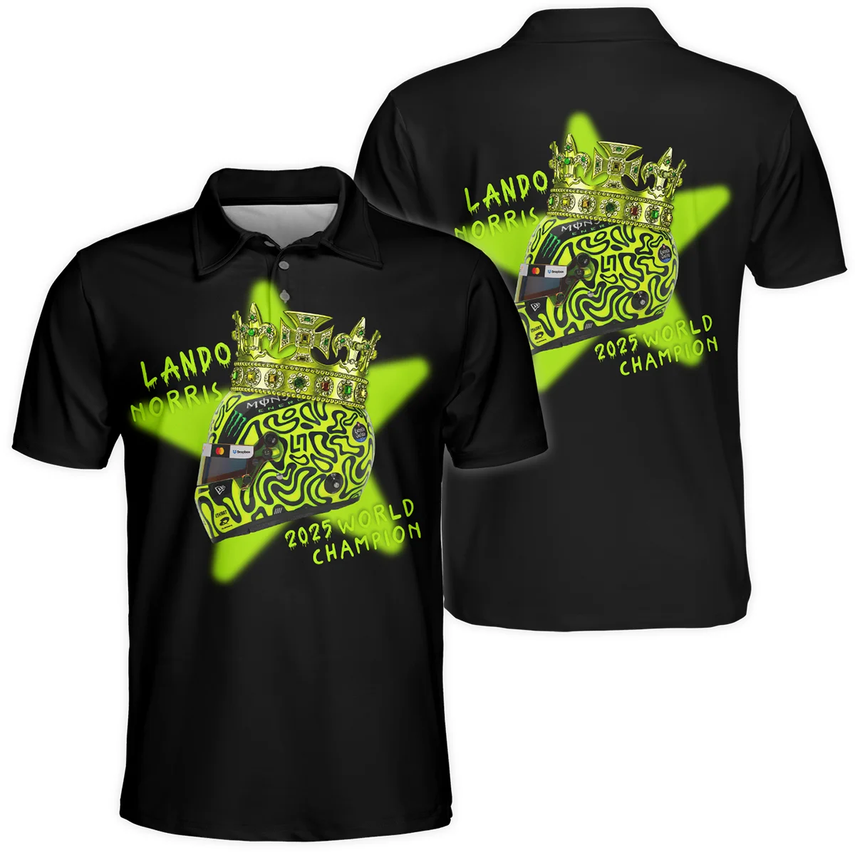 Lando Norris Crown World Champion Polo Shirt BLVALN051225A6PL - Pit Lane Clothing