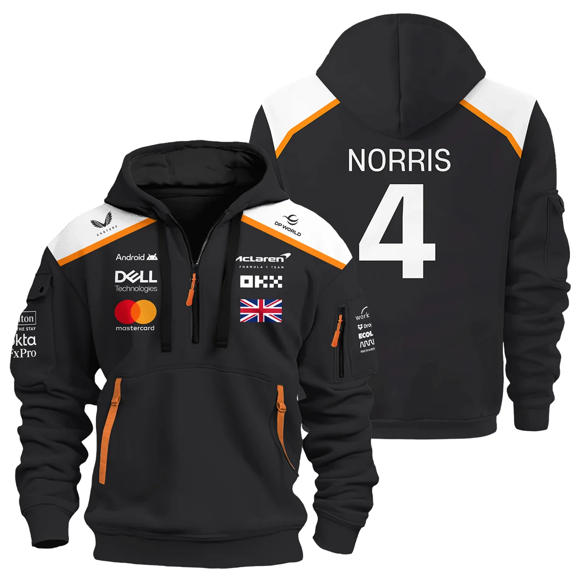Lando Norris LN4 McLaren F1 Hoodie Half Zipper BLF19625A2HDF