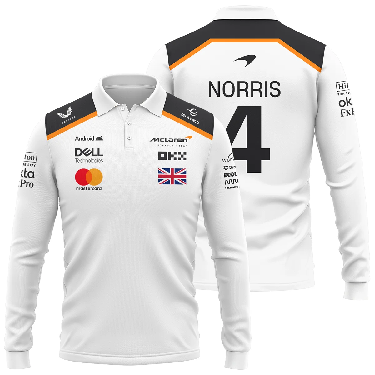 Lando Norris LN4 McLaren F1 Long Polo Shirt BLF19625A1LPL